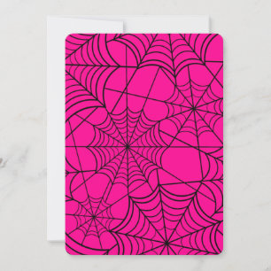 halloween hete roze spinnenweb kaart