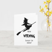 Halloween, Heure de sorcière, Carte drôle (Fleur jaune)