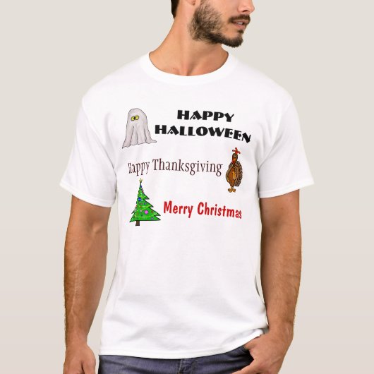 Halloween heureux, thanksgiving, T-shirt de Noël (Devant)