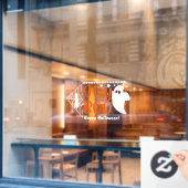 Halloween Hey Boo Geest Raamsticker (Cafe Raam)