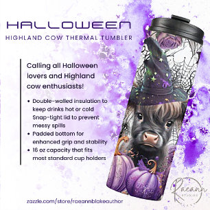 Halloween Highland Koe Thermal Tumbler Thermosbeker