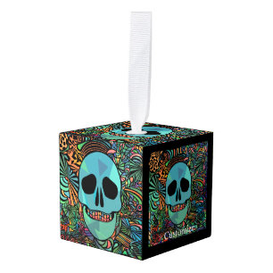 Halloween Hippie Skull Thunder_Cove Air Freshener Kubus Ornament