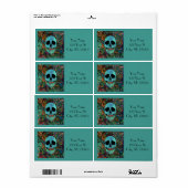 Halloween Hippie Skull Thunder_Cove Etiket (Full Sheet)