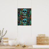 Halloween Hippie Skull Thunder_Cove Poster (Keuken)