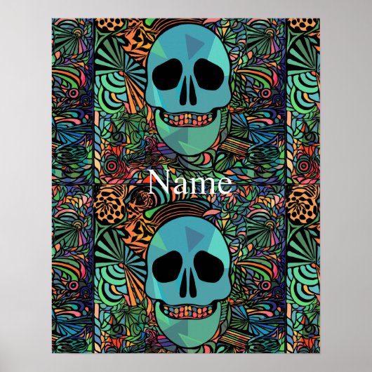 Halloween Hippie Skull Thunder_Cove Poster (Voorkant)