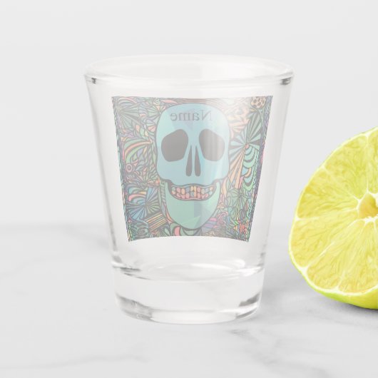 Halloween Hippie Skull Thunder_Cove Shot Glas (Achterkant)