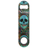 Halloween Hippie Skull Thunder_Cove Speed Flessenopener (Voorkant)