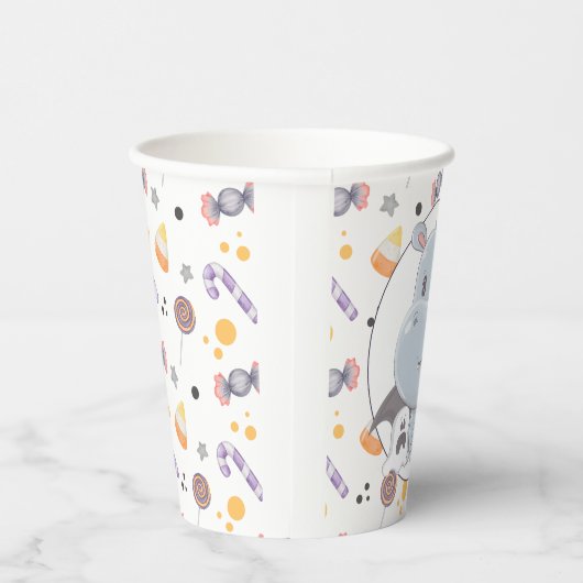 Halloween Hippopotamus Little Boo Baby shower Papieren Bekers (Rechts)