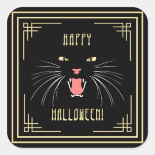 Halloween Hissenkat Black Elegant Stickers