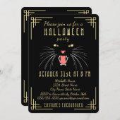 Halloween Hissing Chat Black Elegant Invitation (Devant / Derrière)