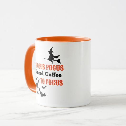 Halloween Hocus Pocus Coffee Focus Grappig Mok (Voorkant links)