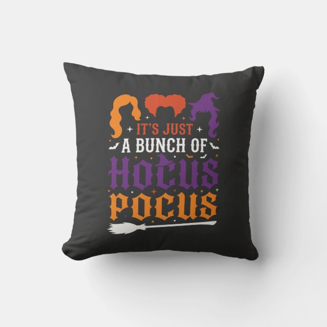 Halloween Hocus Pocus Heks Typografie Vector Kussen (Voorkant)