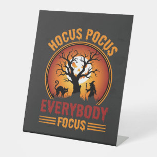Halloween Hocus Pocus Iedereen Focus Heksenboom Reclamebord Met Voetstuk