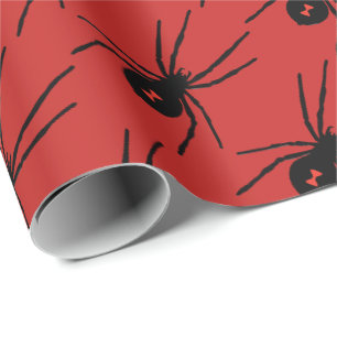 Halloween Holiday Black spin tiled party wrap Cadeaupapier