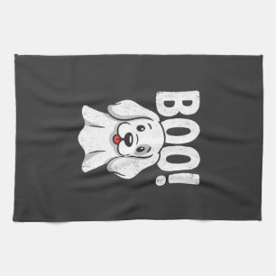 Halloween Hond Boo Schattige Puppy Spook Ontwerp Theedoek