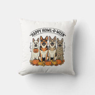 Halloween Hond Gelukkig Howl-O-Ween Vintage Duitse Kussen