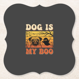 Halloween Hond Is Mijn Boo Pug Geest Ontwerp Kartonnen Onderzetters
