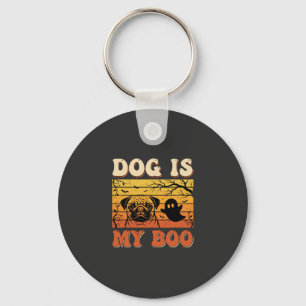 Halloween Hond Is Mijn Boo Pug Geest Ontwerp Sleutelhanger