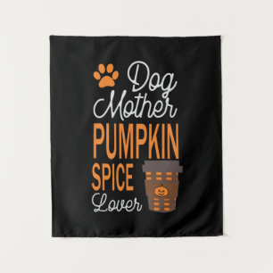 Halloween-hond moeder en pompoen kruid verjaardag wandkleed