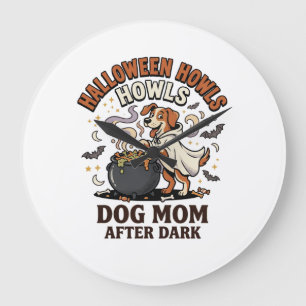 Halloween Hond Moeder Na Donker Grote Klok