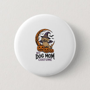 Halloween Hond Moeder Shirt Heks Pup Kostuum Grafi Ronde Button 5,7 Cm