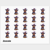 Halloween Hond Ronde Sticker (Vel)