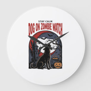 Halloween Hond Shirt Zombie Patrol Ontwerp_1 Grote Klok