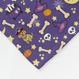 Halloween Hond thema patroon Fleece Deken