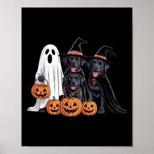 Halloween Hond Zwarte Labrador Liefhebbers Pompoen Poster