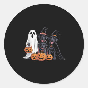 Halloween Hond Zwarte Labrador Liefhebbers Pompoen Ronde Sticker