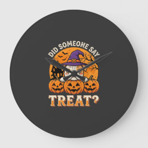 Halloween Honden Brokken Bulldog Pompoen Design Grote Klok
