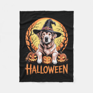 Halloween Honden Heks Ontwerp Voor Huisdierliefheb Fleece Deken