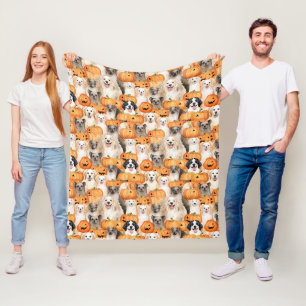 Halloween Honden - Malse Hondenrassen met Pompoen Fleece Deken