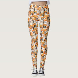 Halloween Honden - Mooie Hondenrassen met Pompoen Leggings
