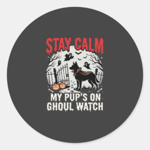 Halloween Honden Spook Klok Ronde Sticker