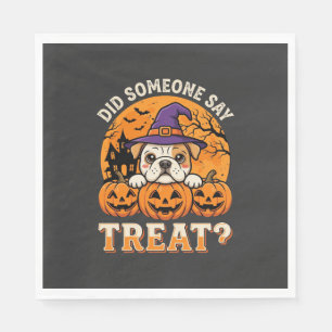 Halloween Honden Treat Bulldog Pompoen Design Servet