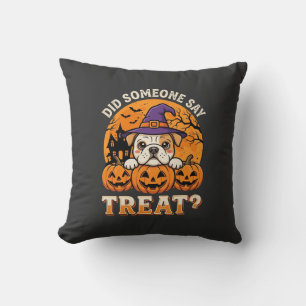Halloween Hondenbrokjes Bulldog Pompoen Design Kussen