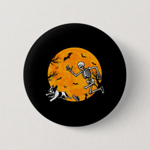 Halloween Hondenskelet Jacht Hond Halloween Ronde Button 5,7 Cm