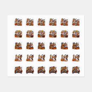 Halloween Hondenstickerblad – Cute Spoky Honden T Labels