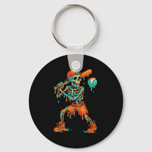 Halloween-honkbal skelet ijsdruppel honkbal sleutelhanger