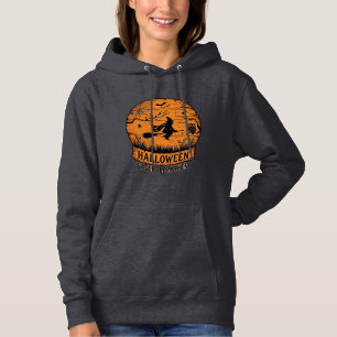 Halloween Honkbalk Maker Vliegende Heks Houten Maa Hoodie