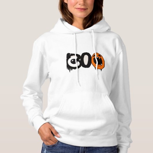 Halloween Hoodie – Unieke "BOO" Minimal Print (Voorkant)