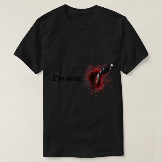 Halloween horror bloed vlek wond en bloedletsel t-shirt (Design voorkant)