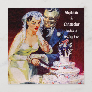 Halloween Horror Bride & Doom Undie Love Wedding Kaart