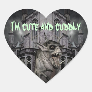 Halloween horror eng demon monster hart sticker