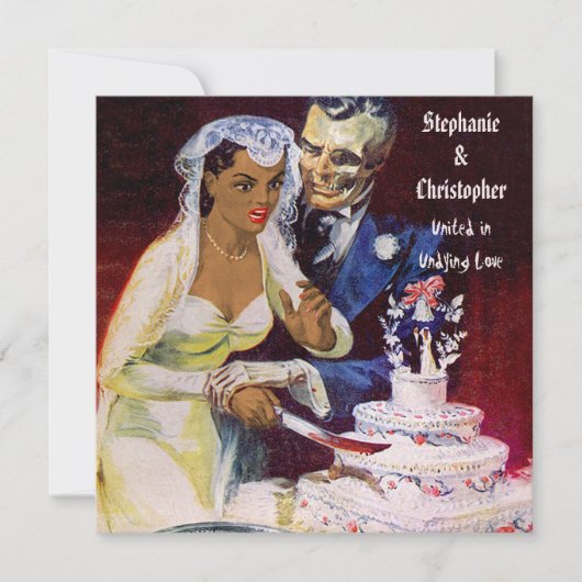 Halloween Horror Ethnic Bride and Doom Wedding Kaart (Voorkant)