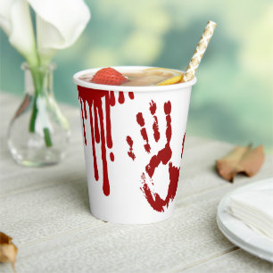 Halloween Horror Film Bloody Handprints Papieren Bekers
