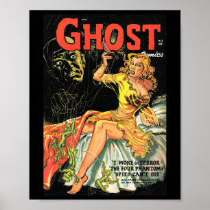 Halloween Horror Ghost Comic Book Retro SC Poster