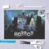 Halloween Horror hauned House Scary Blue Night Tissuepapier (Craft)