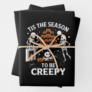 Halloween Horror Het Is Seizoen Om Griezelig Te Zi Inpakpapier Vel